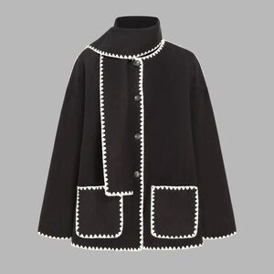 Cider Black Cape with White Trim
